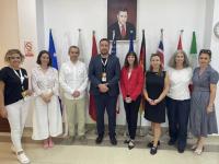 Jaime Rubin with Kosovan researchers and U.S. Embassy employees